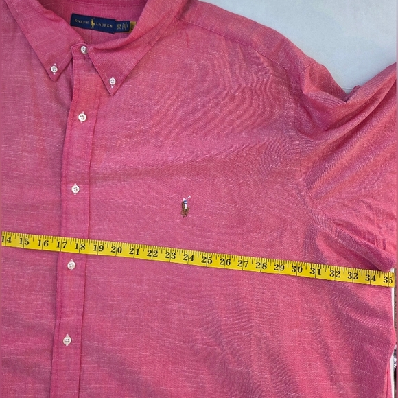 RALPH LAUREN Mens Big & Tall Button Down Oxford Shirt Size 5XB Heather Pink - Picture 12 of 12